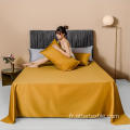 Ensemble de draps de lit en bambou Queen King Size